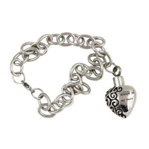 Link Bracelet with Engraved Heart